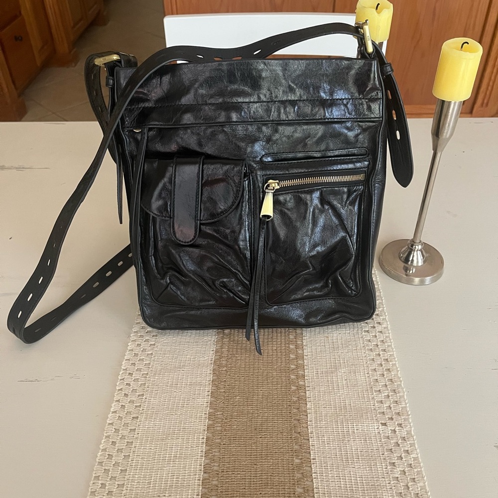HOBO Black Leather Crossbody Bag